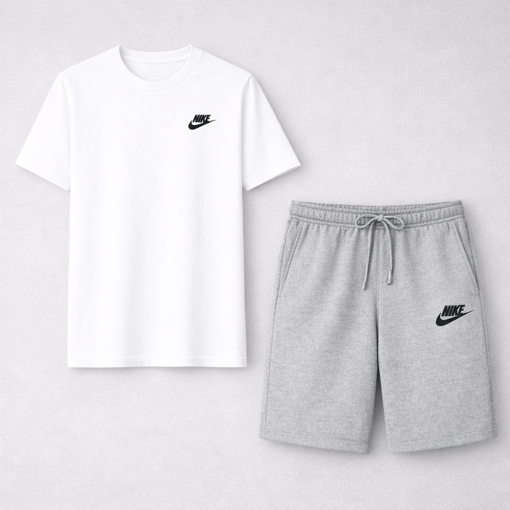 Biały komplet Nike koszulka + spodenki