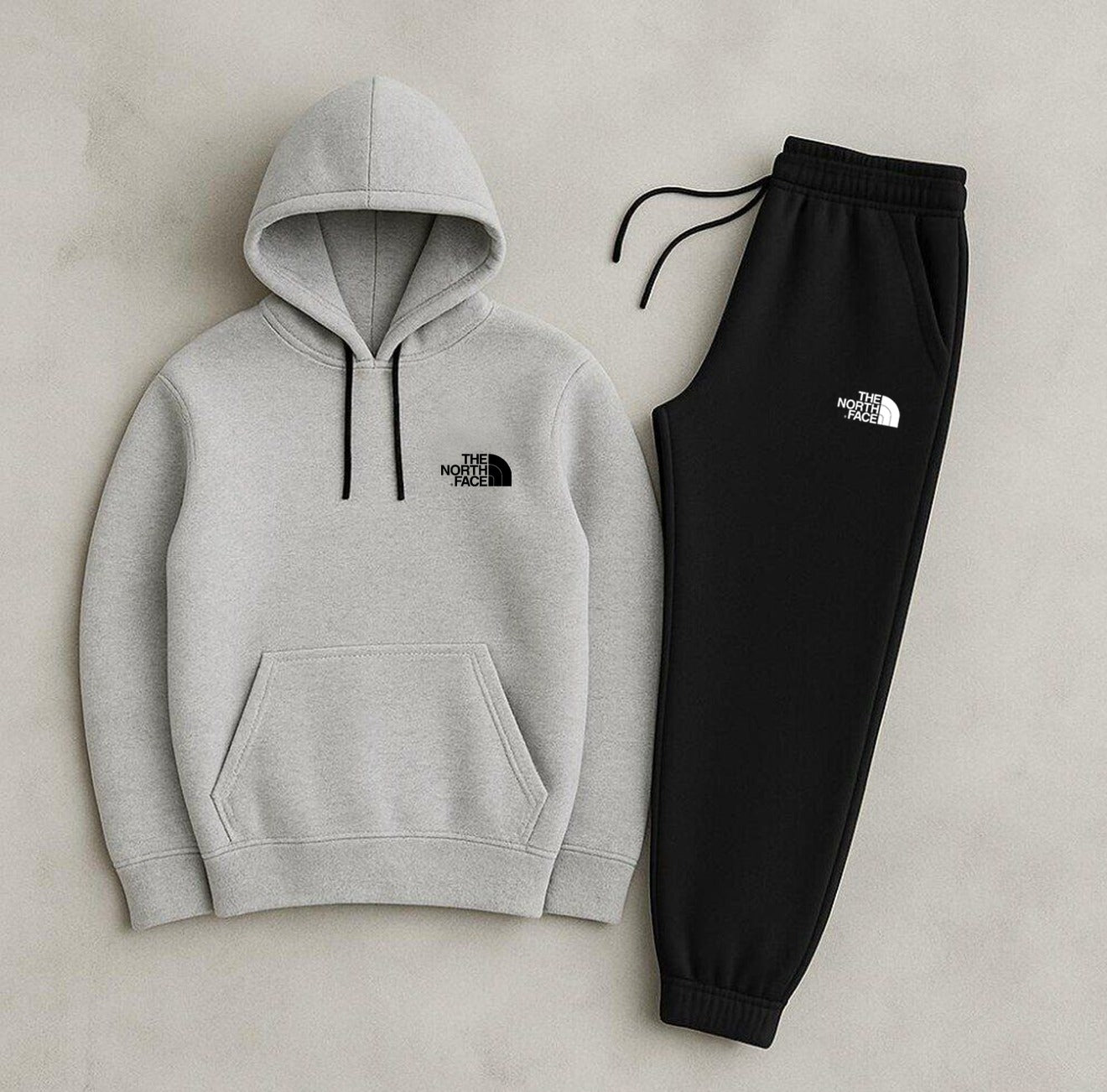 Szary komplet dresowy North Face